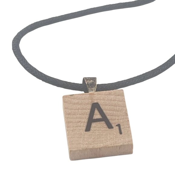 Cat-Themed Wooden A1 Pendant Necklace With Black Cord 16" Whimsical Jewelry - Picture 5 of 6